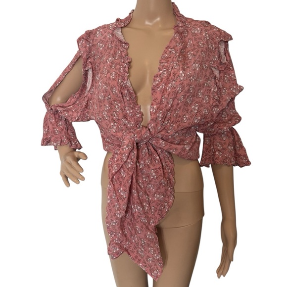 Lug Von Siga Floral Print Summer Beach Cover Top - Picture 1 of 10